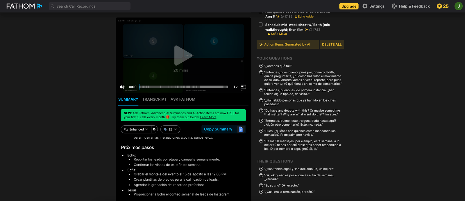 Pantalla de Fathom ai